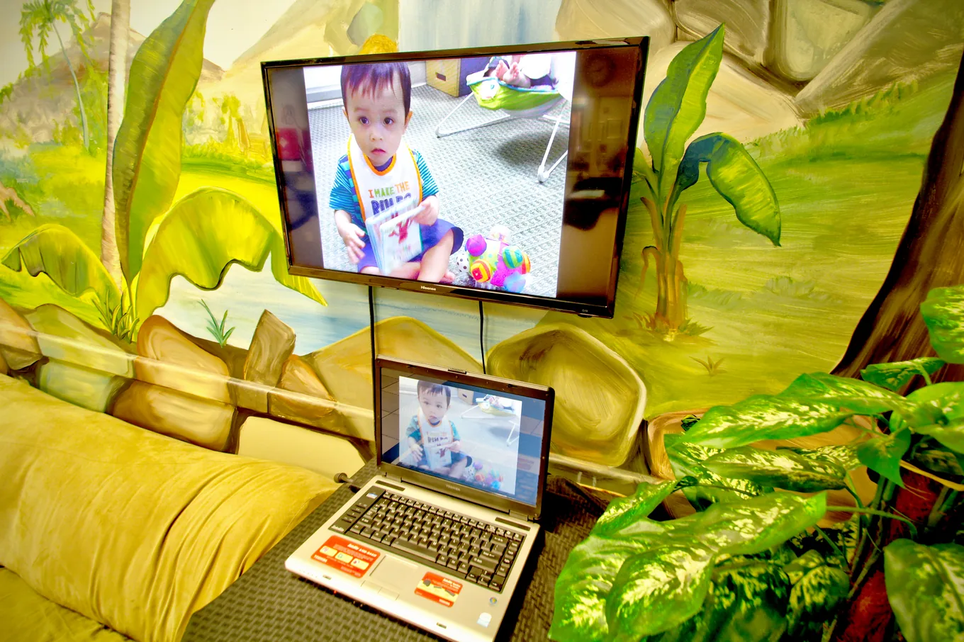 Classroom camera feeds displayed for monitoring throughout the day